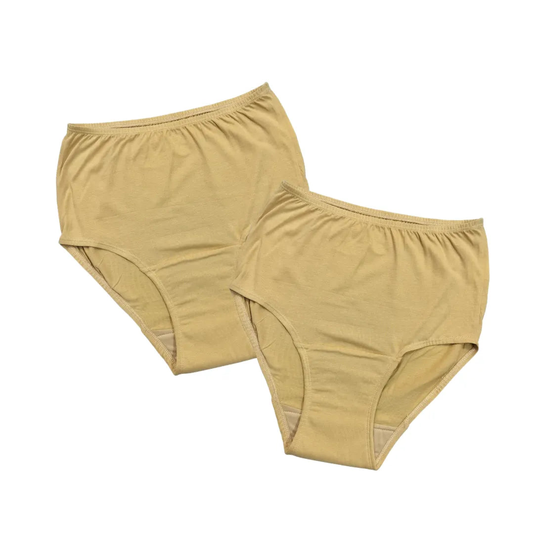 Senior Women High Waist Incontinence Panty Skin Pack Of 2