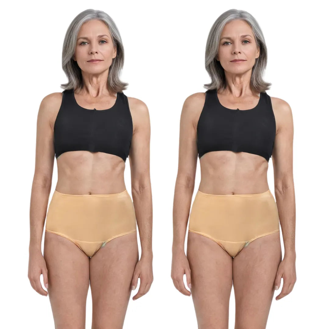 Senior Women High Waist Incontinence Panty Skin Pack Of 2