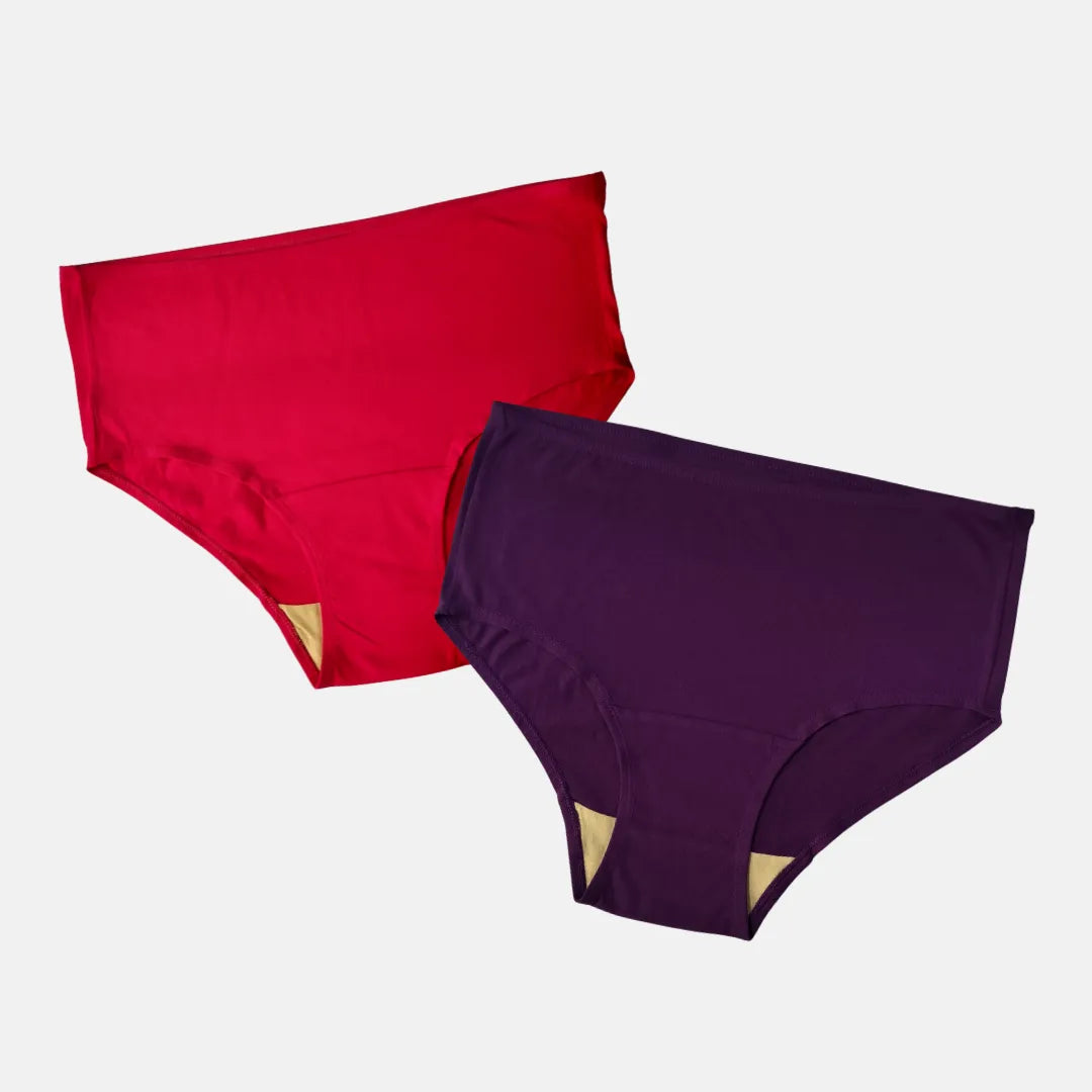 Senior Women Hygiene Panty High Waist Magenta & Dark Pink