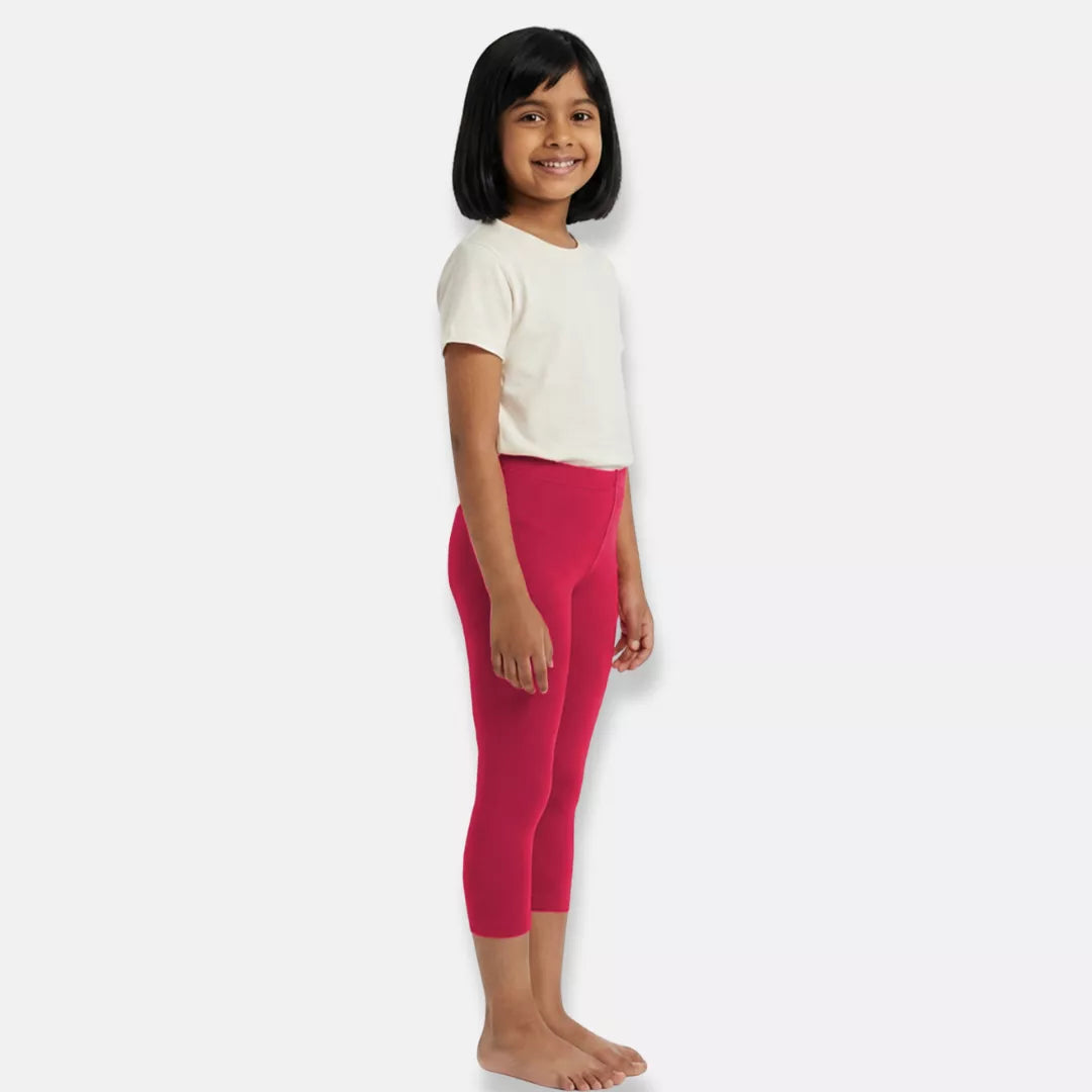 Short Leggings For Girls  Dark Pink