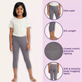 Short Leggings For Girls  Features Grey