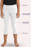 Girls' white short leggings
