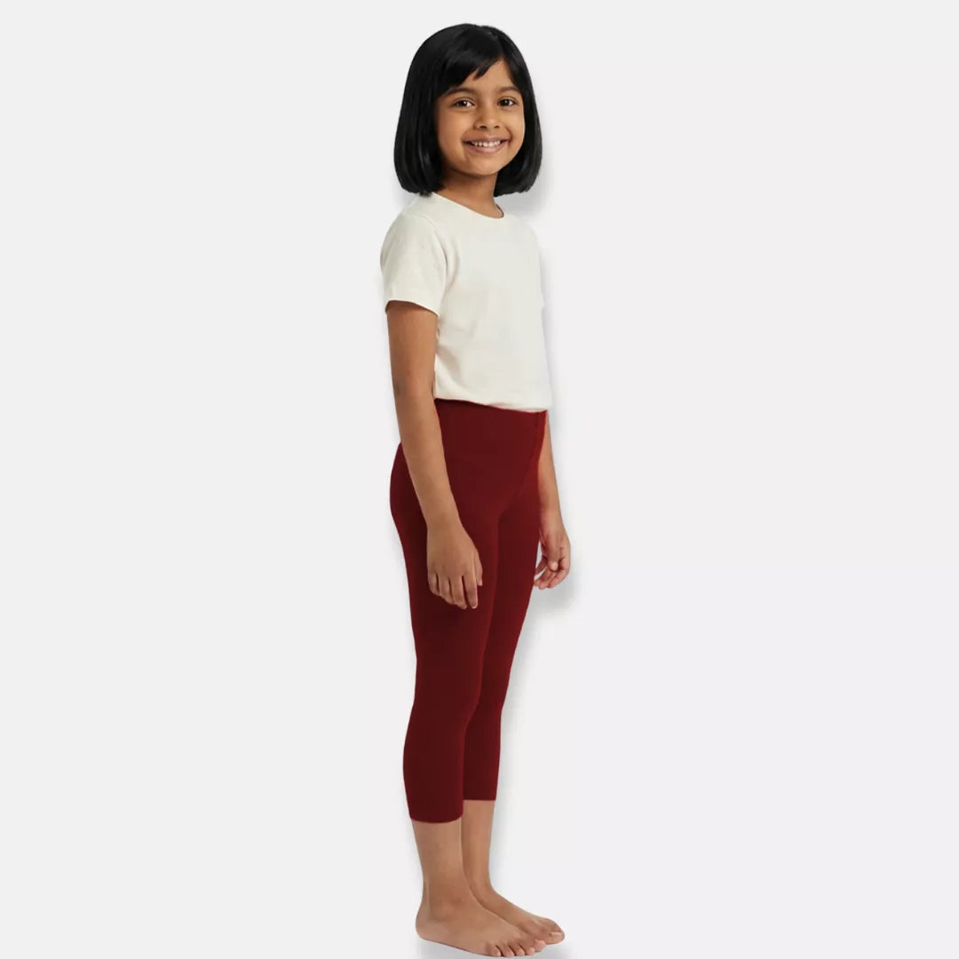Short Leggings For Girls  Maroon