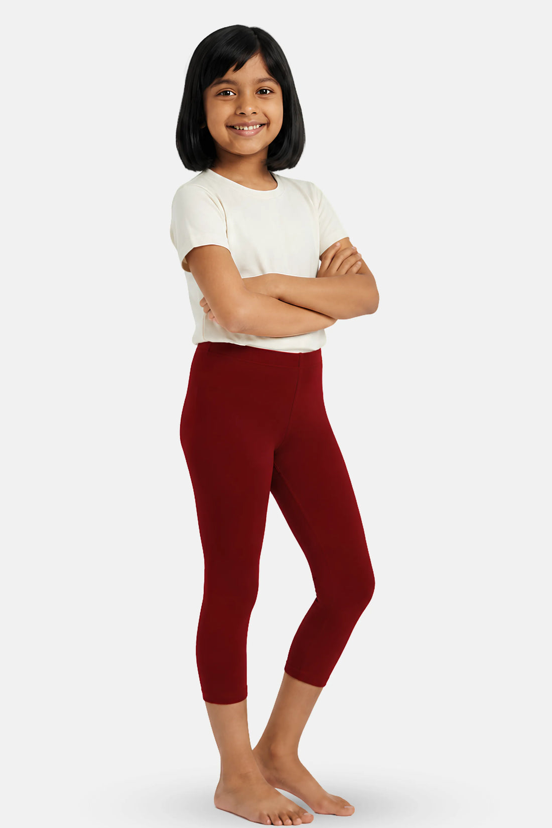 Girls_Daily_Wear_Short_Leggings_Maroon