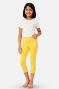 short leggings for girls - yellow