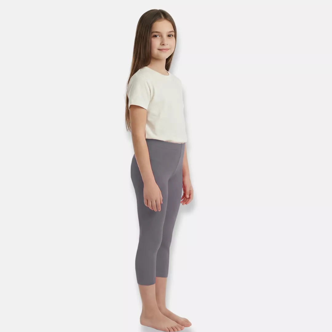 Short Leggings For Teens-Grey