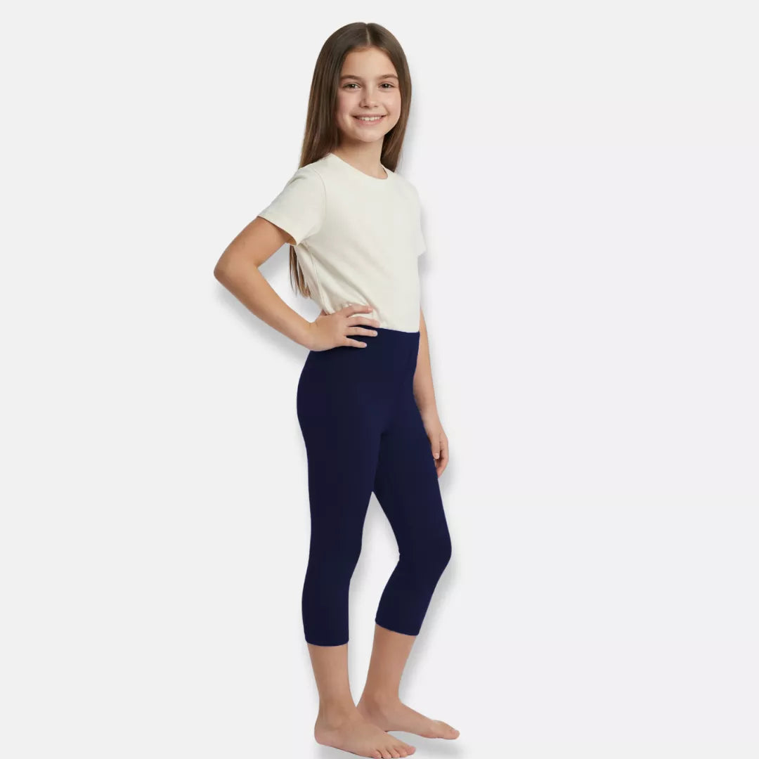 Short Leggings For Teens-Navy Blue