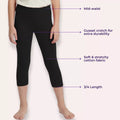 Short Leggings For Teens Main Features-Black