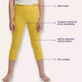 Short Leggings For Teens Main Features-Yellow