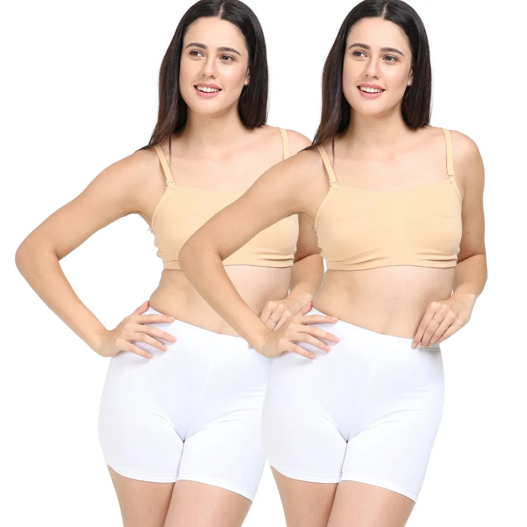 Shorties Women White Pack Of 2