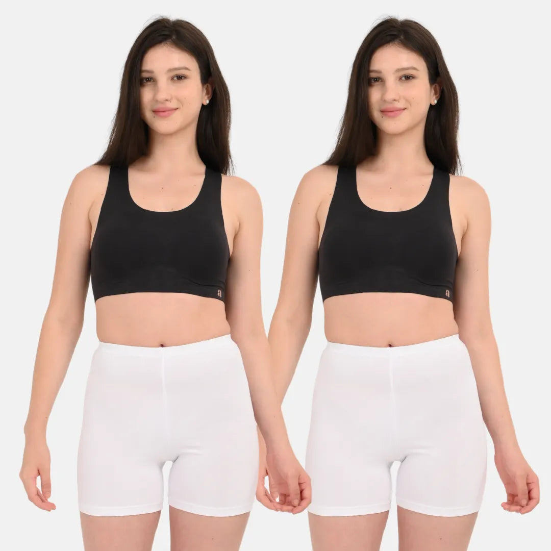 Shorties Women White Pack Of 2