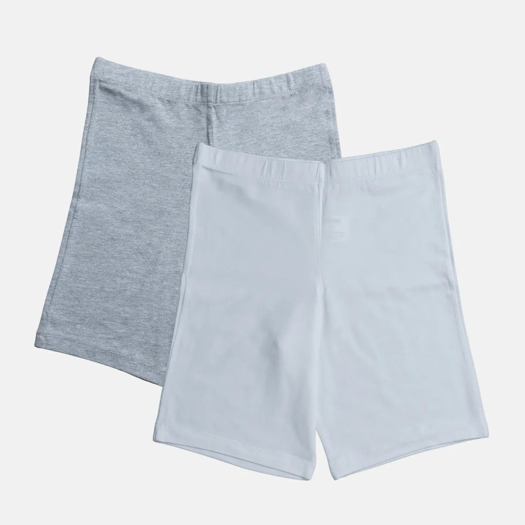 Shorts Under Frock Grey & White