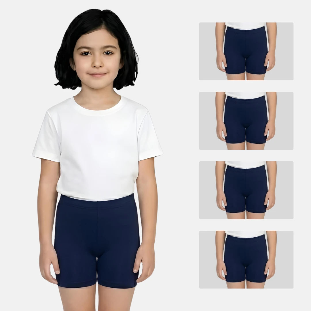 Girls wearing undershorts -color- Navy blue