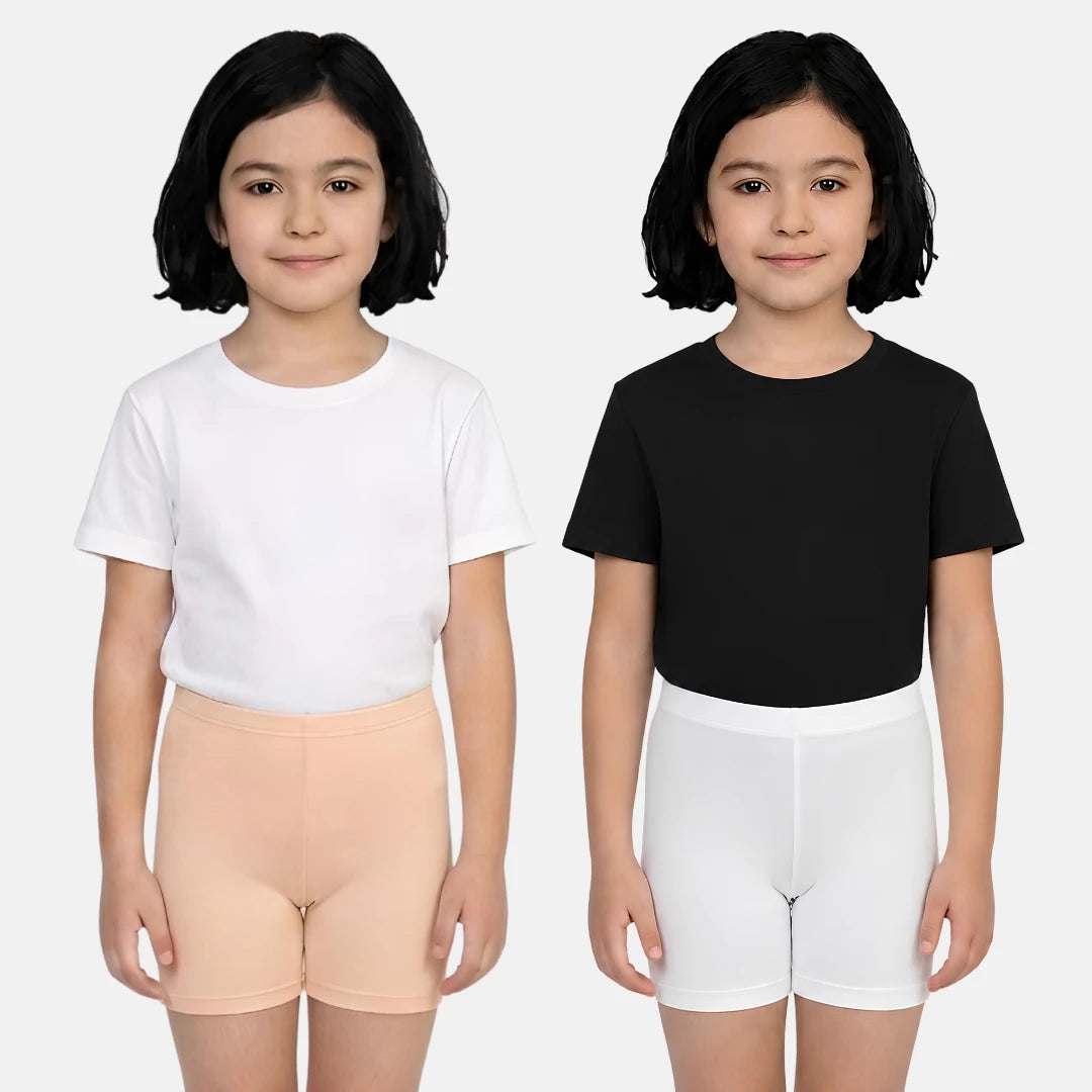 girls wearing under shorts -color-Skin- White