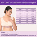 Size Chart For Leakproof Sleep Nursing Bra