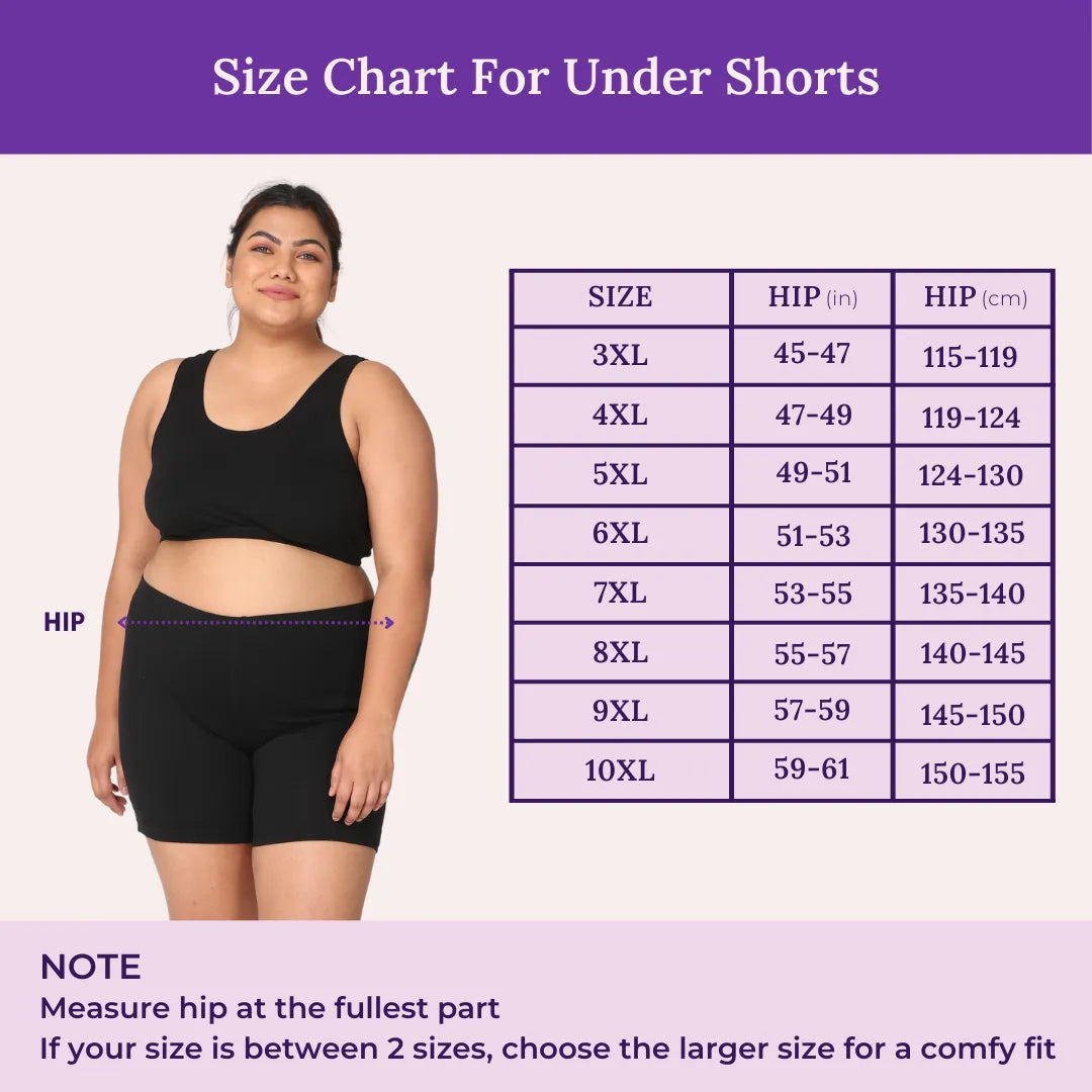 Size Chart For Plus Size Under Shorts