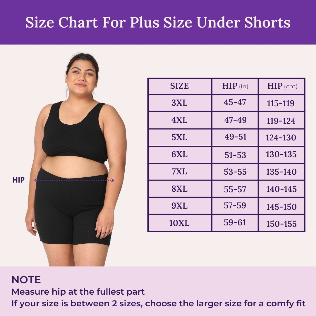 Size Chart For Plus Size Under Shorts