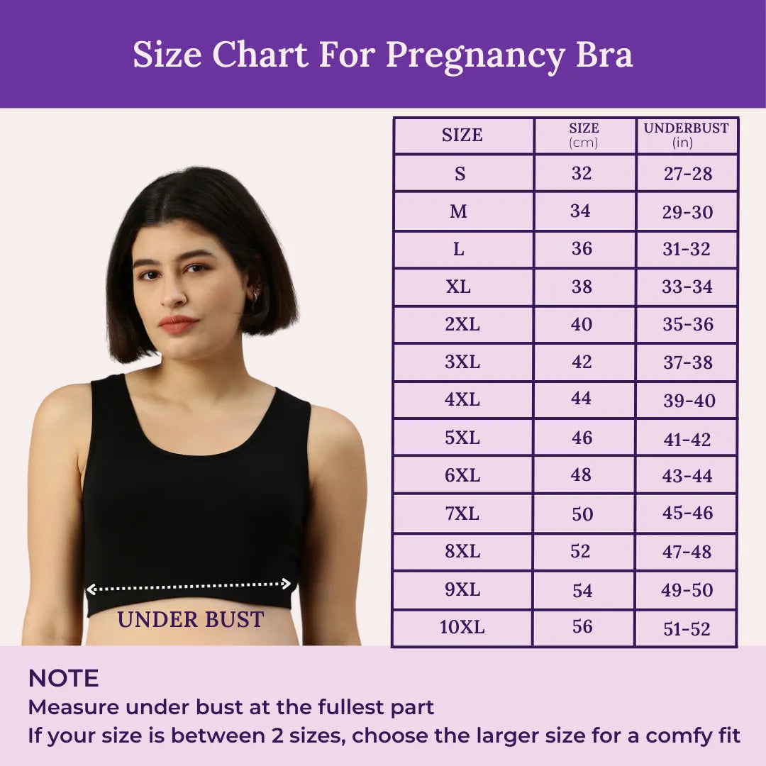 Size Chart For Pregnancy Bra