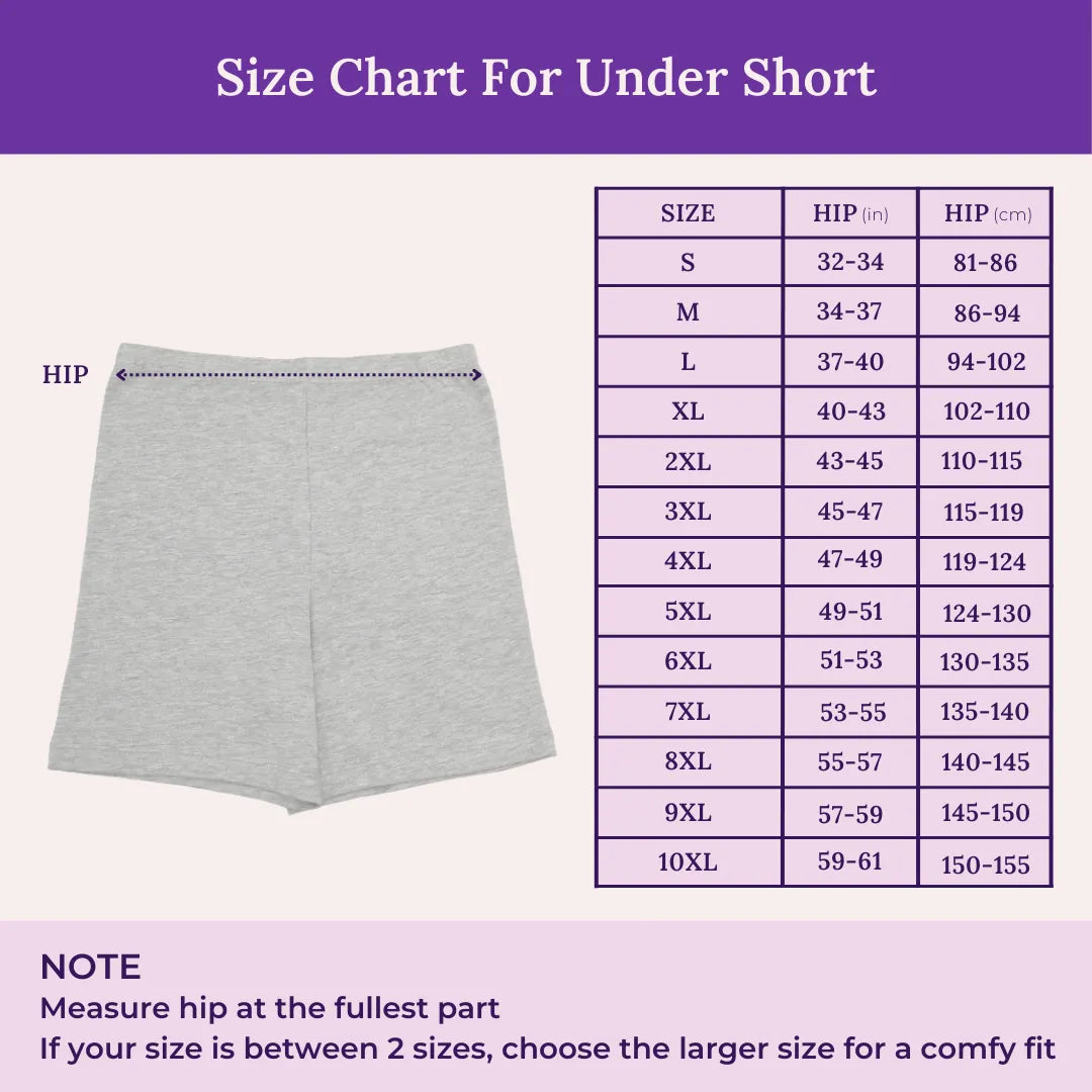 Size Chart For Under Short For Seniors