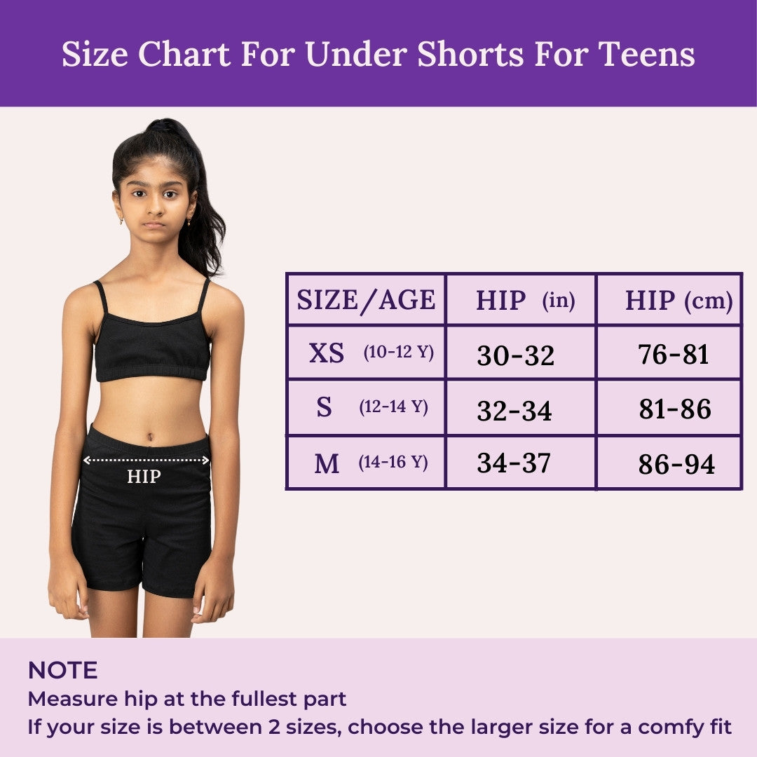 Size Chart For Under Shorts For Teens