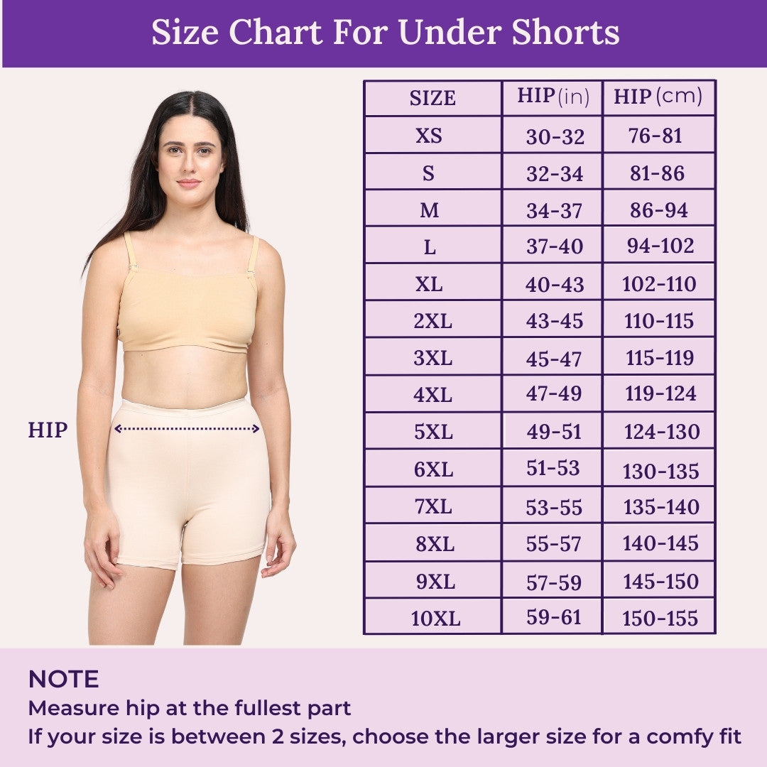 Size Chart For Under Shorts 