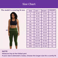 Size Chart For 3/4 Cotton Leggings