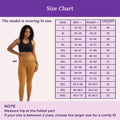 Size Chart For 3/4 Cotton Leggings