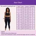 Size Chart For 3/4 Cotton Leggings