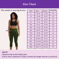 Size Chart For 3/4 Cotton Leggings