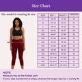 Size Chart For 3/4 Cotton Leggings