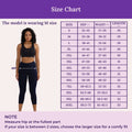 Size Chart For 3/4 Cotton Leggings