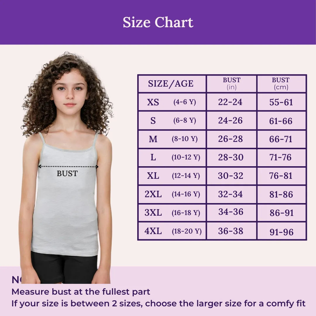Size Chart For Adira Slips For Teens