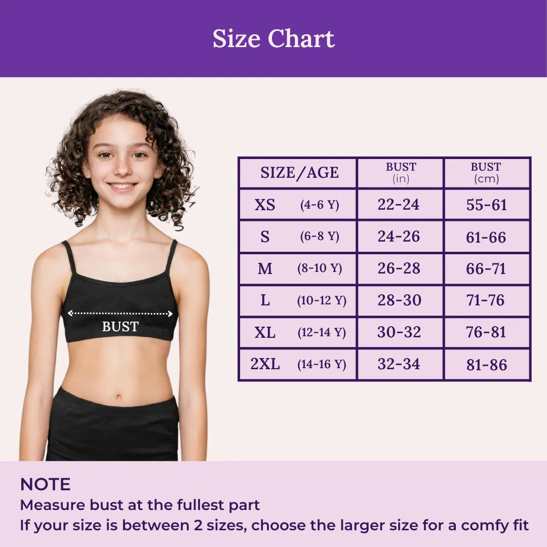 Size Chart For Adira Starter Bra 