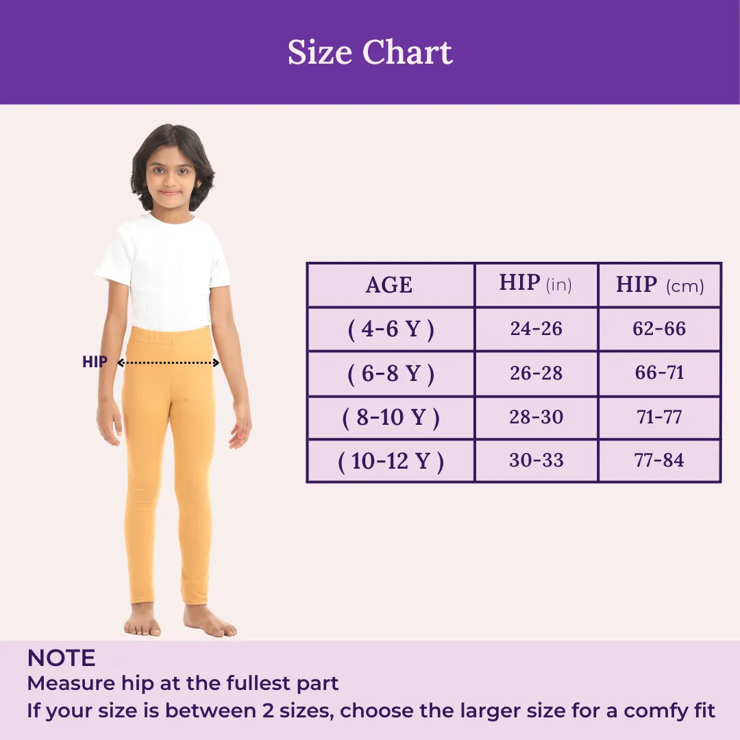 Size Chart For Cotton Leggings-Caramel