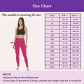 Size Chart For Cotton Leggings-Dark Pink