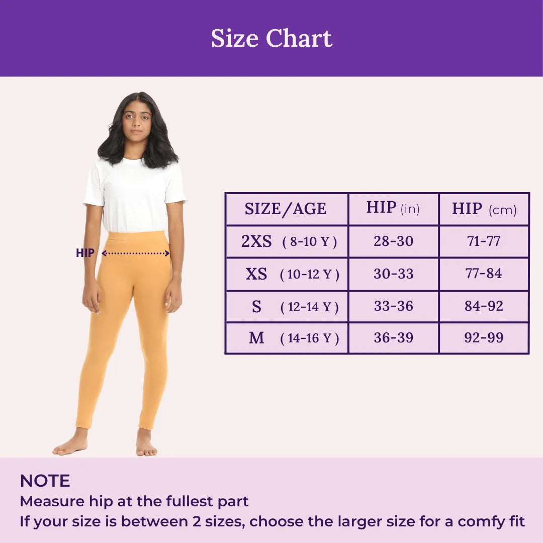 Size Chart For Cotton Leggings - Carmel