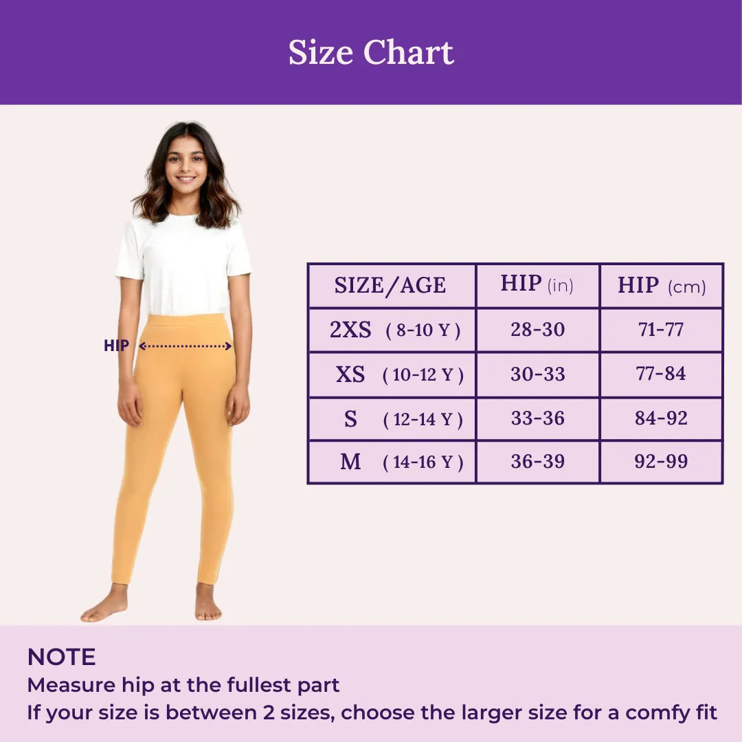 Size Chart For Cotton Leggings - Carmel
