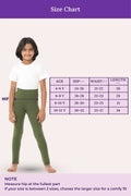 size chart for girls - color- Green