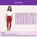 Size Chart For Cotton Leggings - Maroon