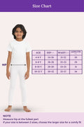 size chart for girls - color- white