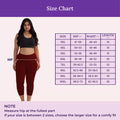 Size Chart For Cropped Leggings For Plus Size Maroon