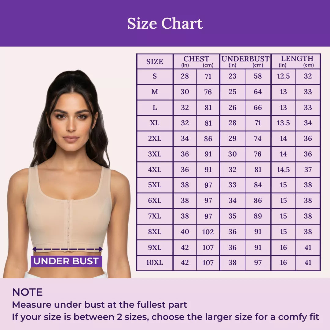 Size Chart For Front Open Bras-Skin
