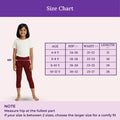 Size Chart For Girl Cropped Leggings Maroon