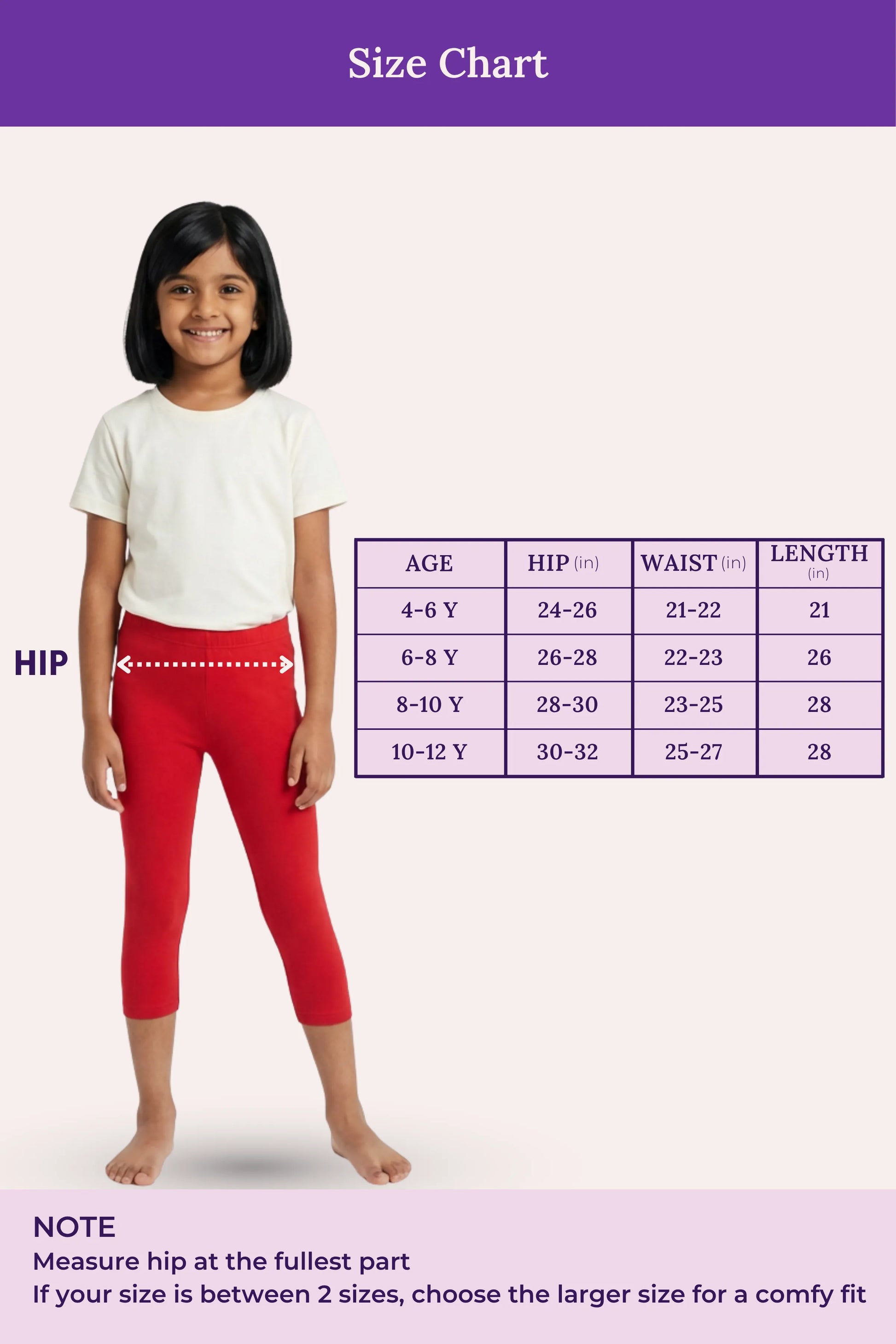 cropped leggings  red color - for girls