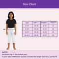 Size Chart For Girl Cropped Leggings White