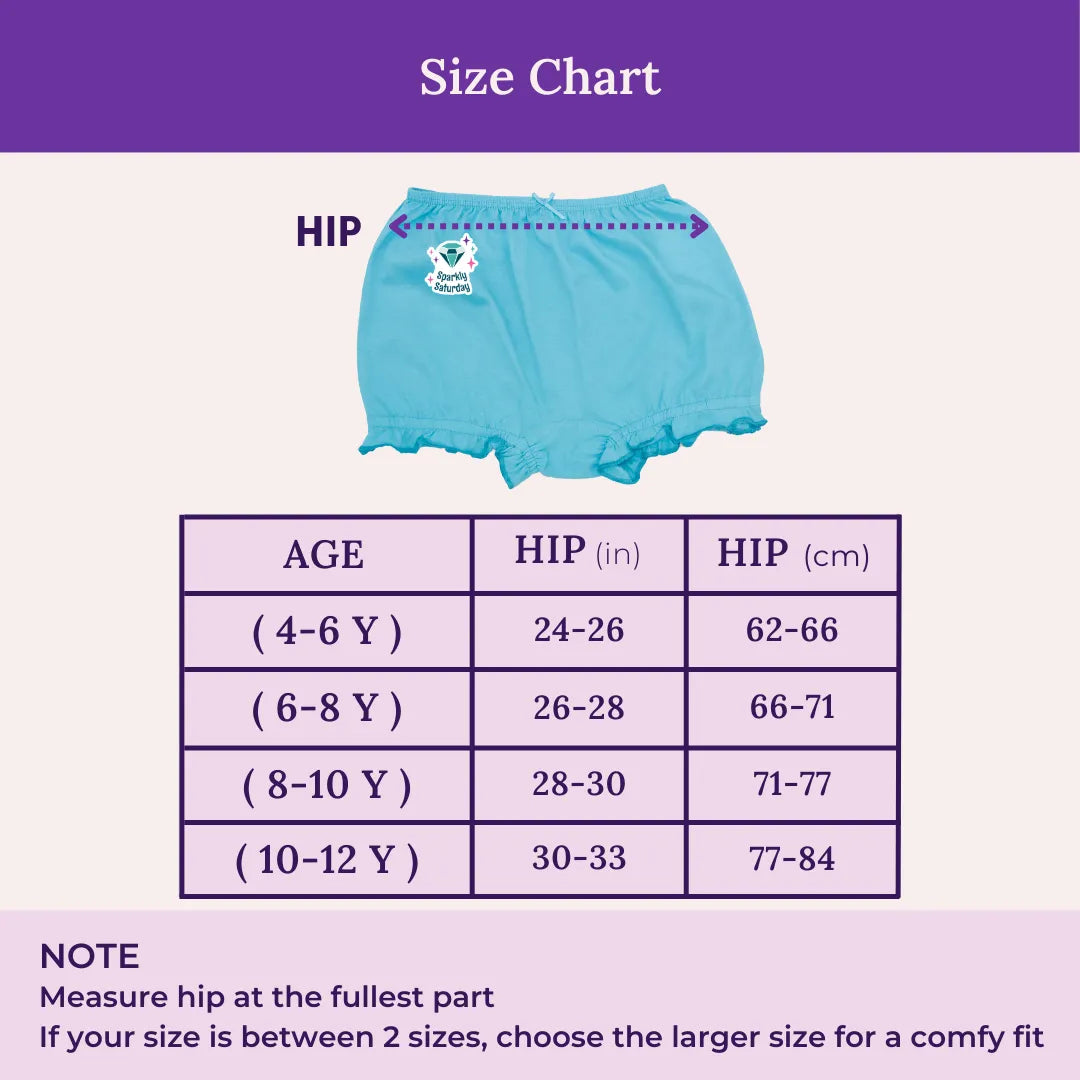 Size Chart For Girls Bloomers