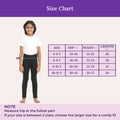 Size Chart For Girls Cotton Leggings Black