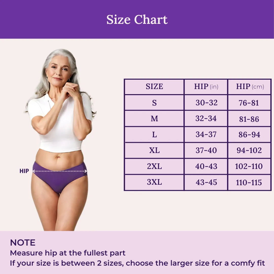 Size Chart For Leakproof Panty