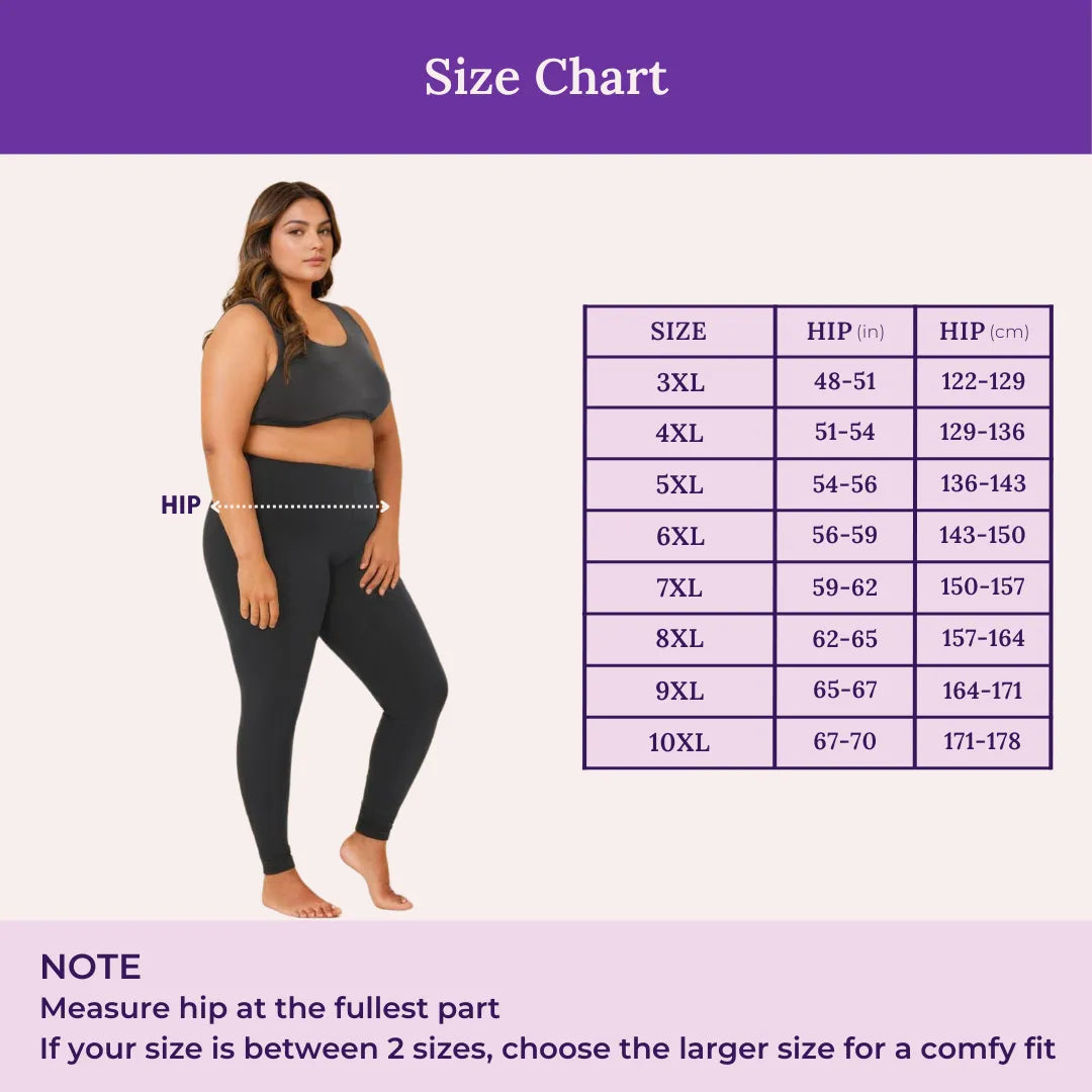 Size Chart For Leggings Black