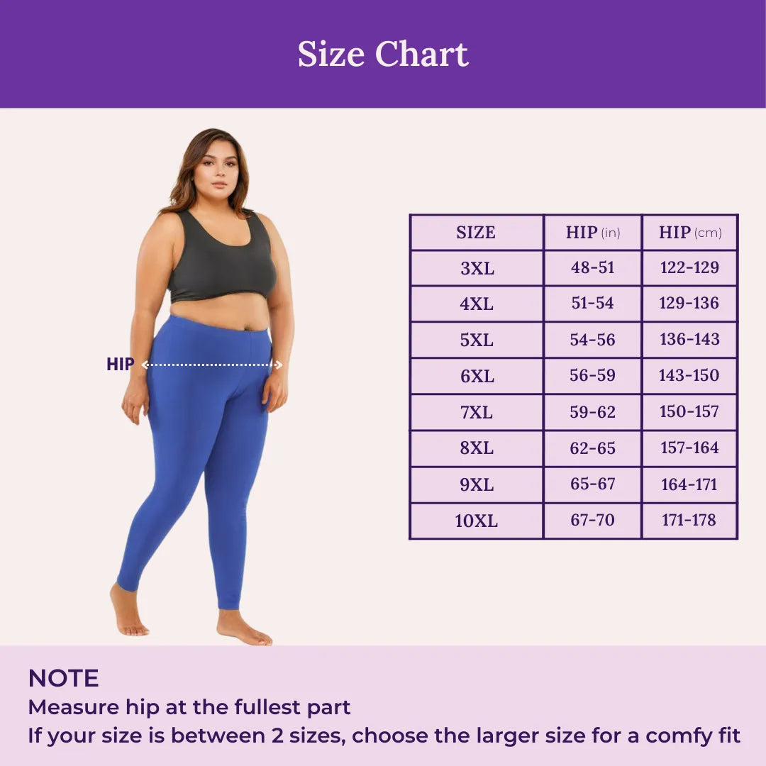 Size Chart For Leggings Blue